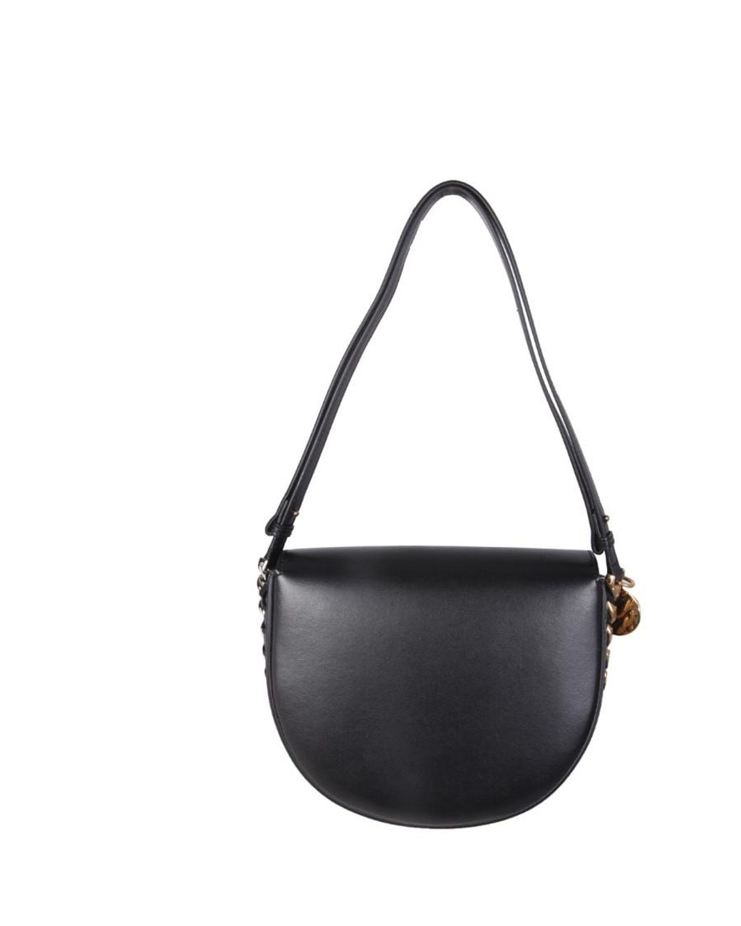 Stella McCartney Black Frayme Flap Medium Shoulder Bag