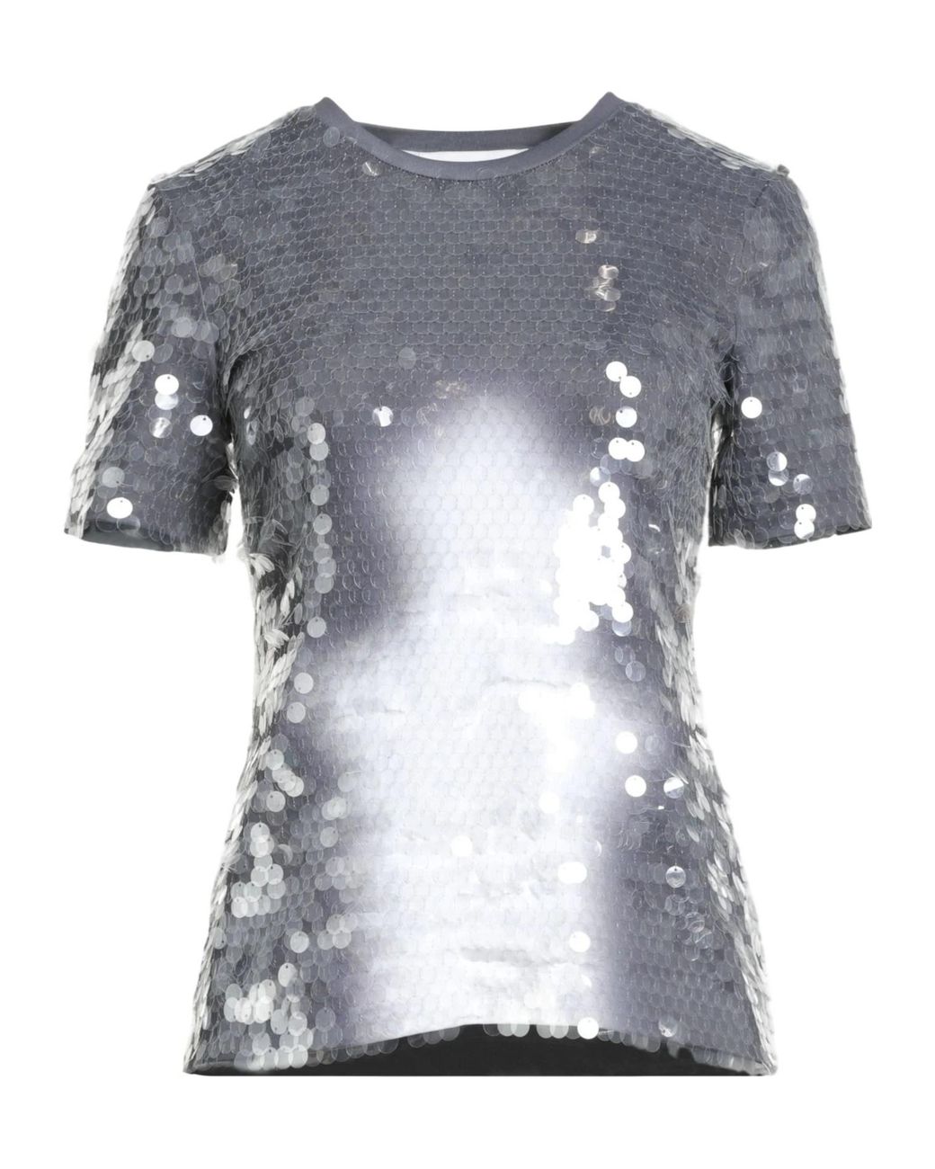 Sportmax Gray Sequined Short Sleeve T-Shirt
