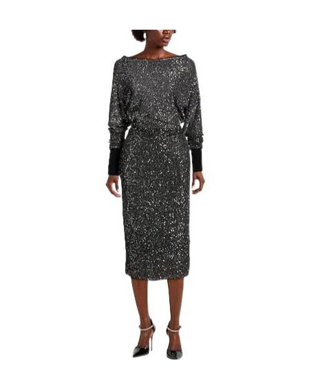 Max Mara Gray Sequin Dress