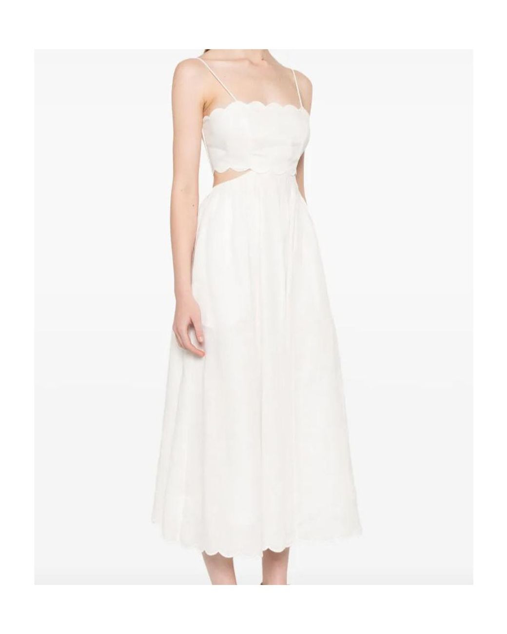 Zimmermann White Rhiannon Sleeveless Midi Dress