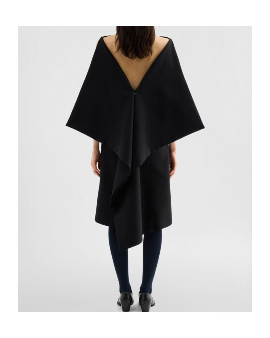 Jil Sander Black 319 Draped Panel Dress