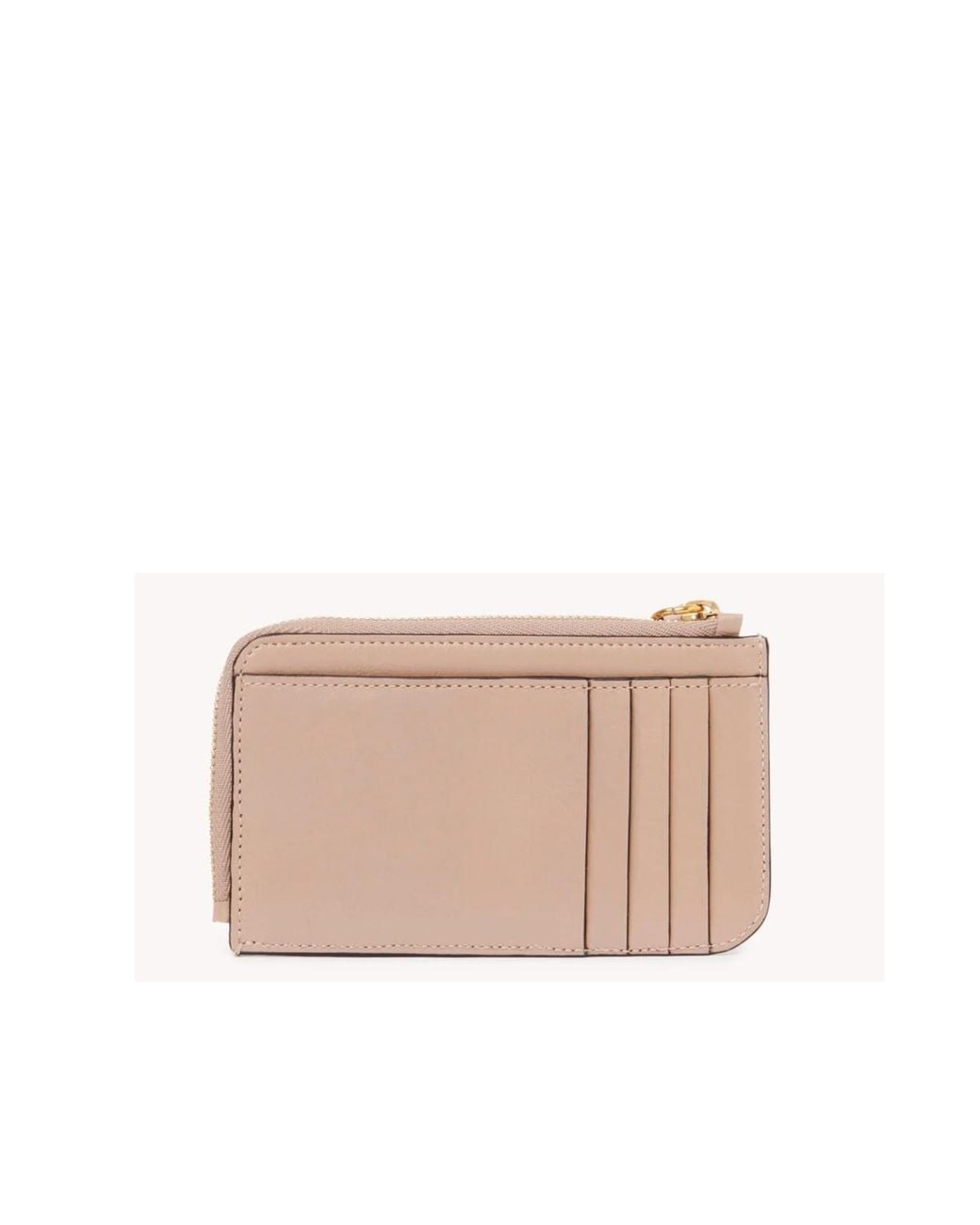 Chloé Pink Alphabet Logo-Charm Zipped Leather Card Holder