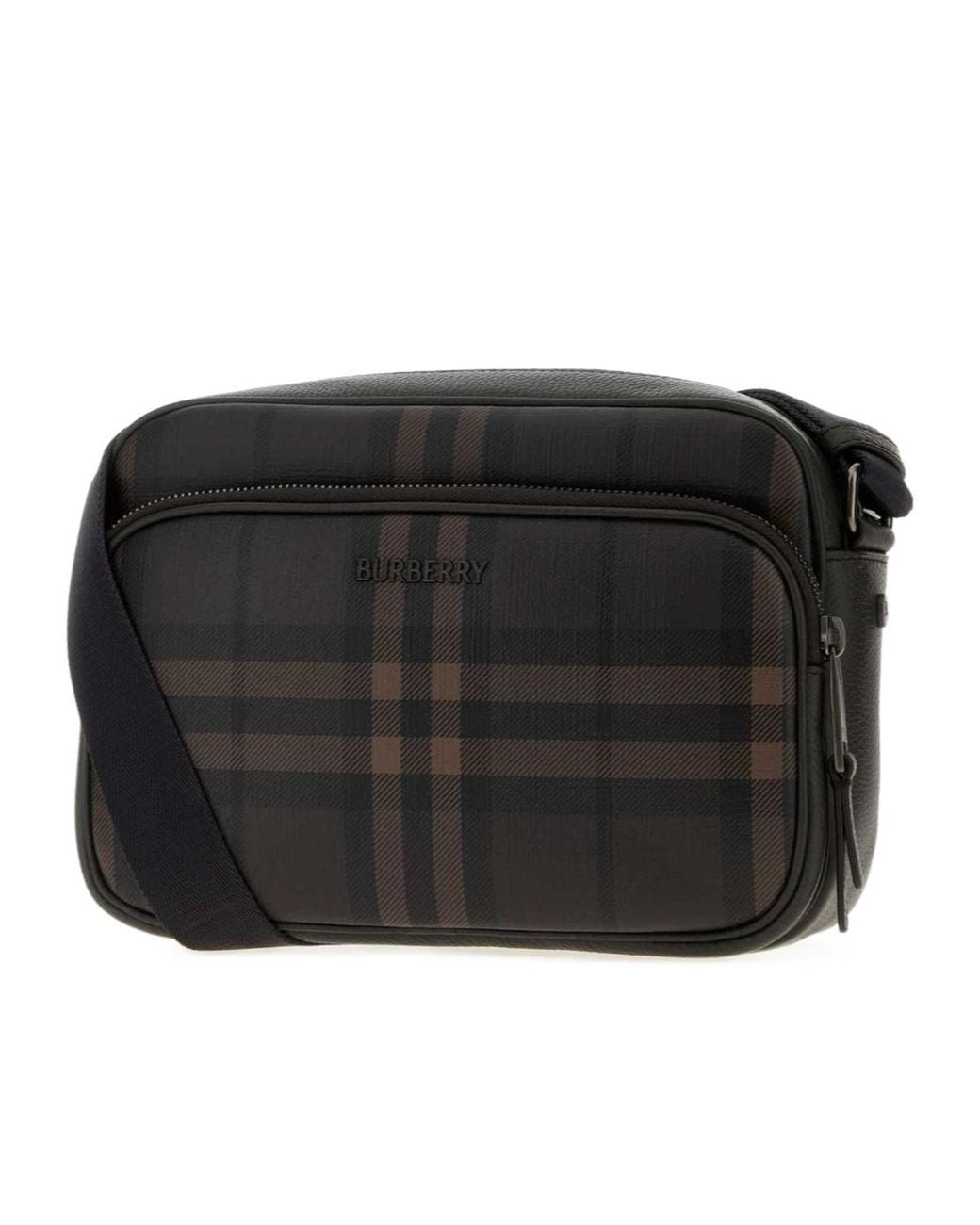 Burberry Black City Check Pocket Crossbody Bag for men