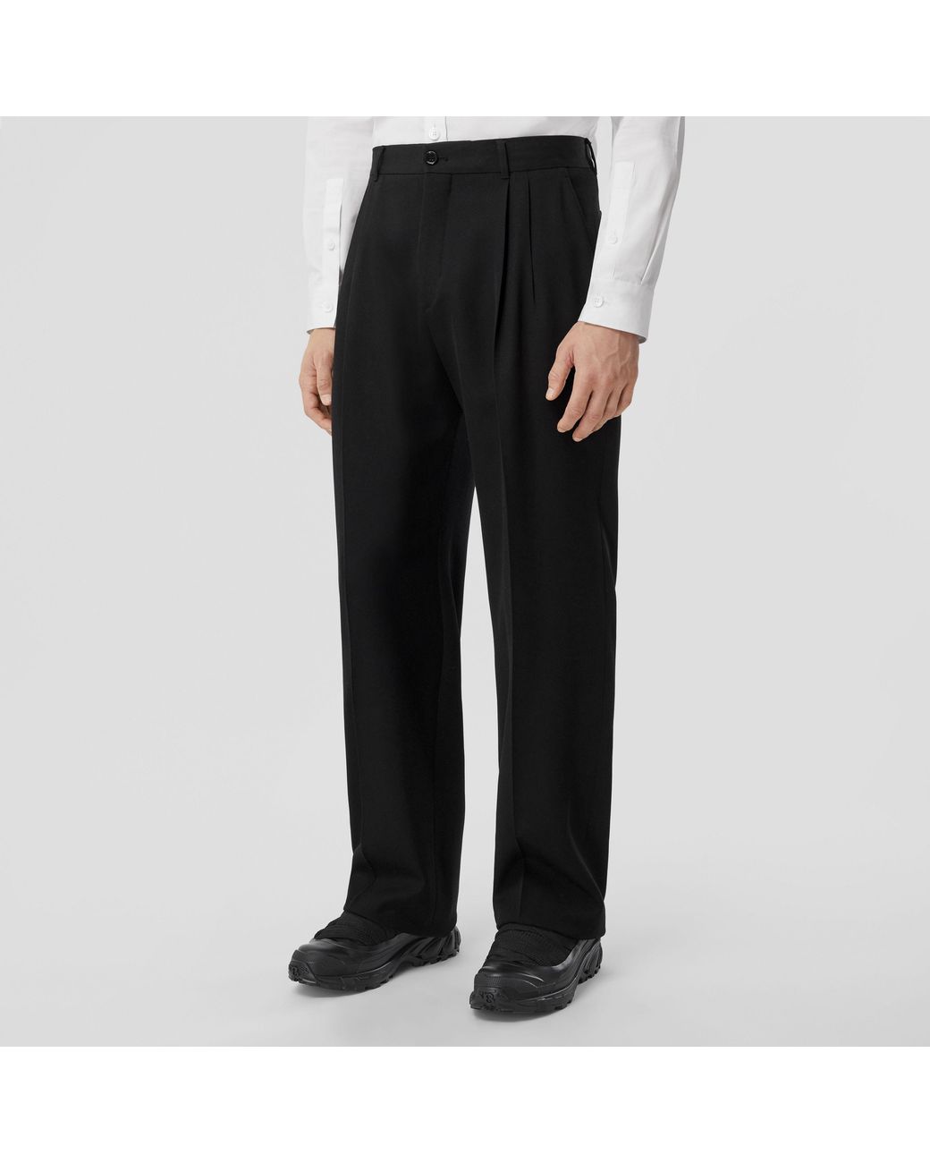 Burberry Black Straight Leg Tailored Trousers for men