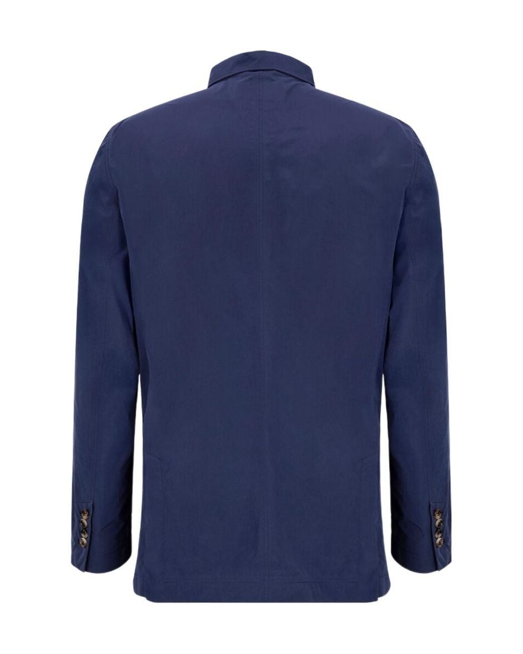 Brunello Cucinelli Blue Collared Long-Sleeved Casual Jacket for men