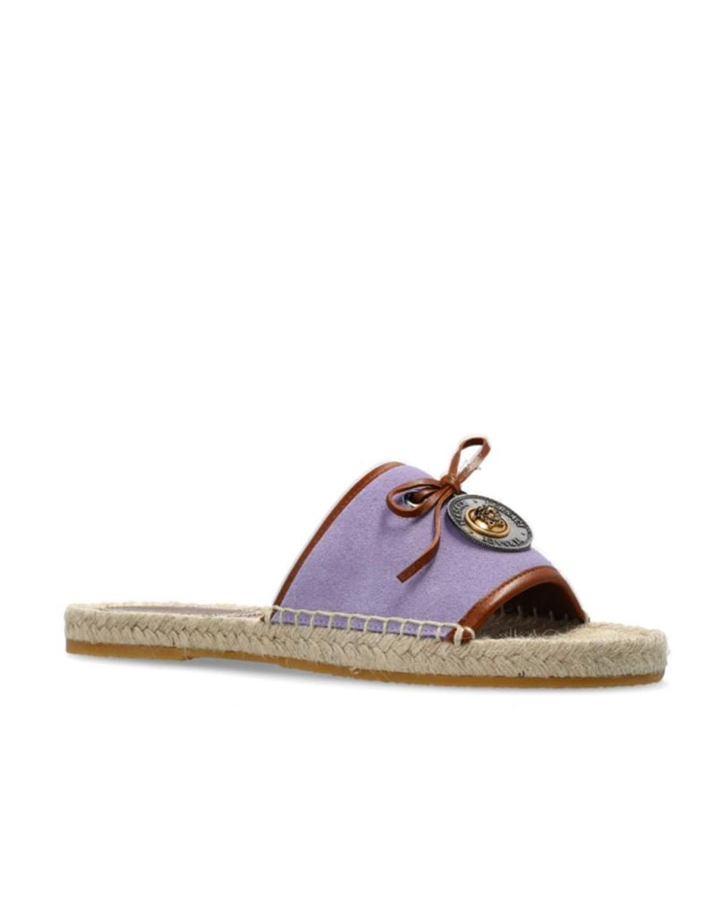 Versace Purple Lola Medallion Slides