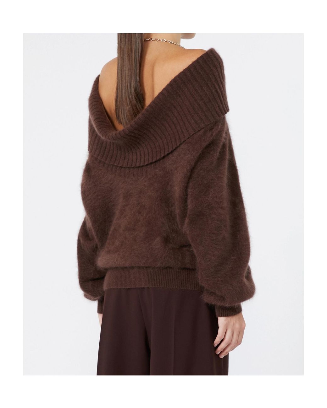 Sportmax Brown Low-Back Wool Sweater