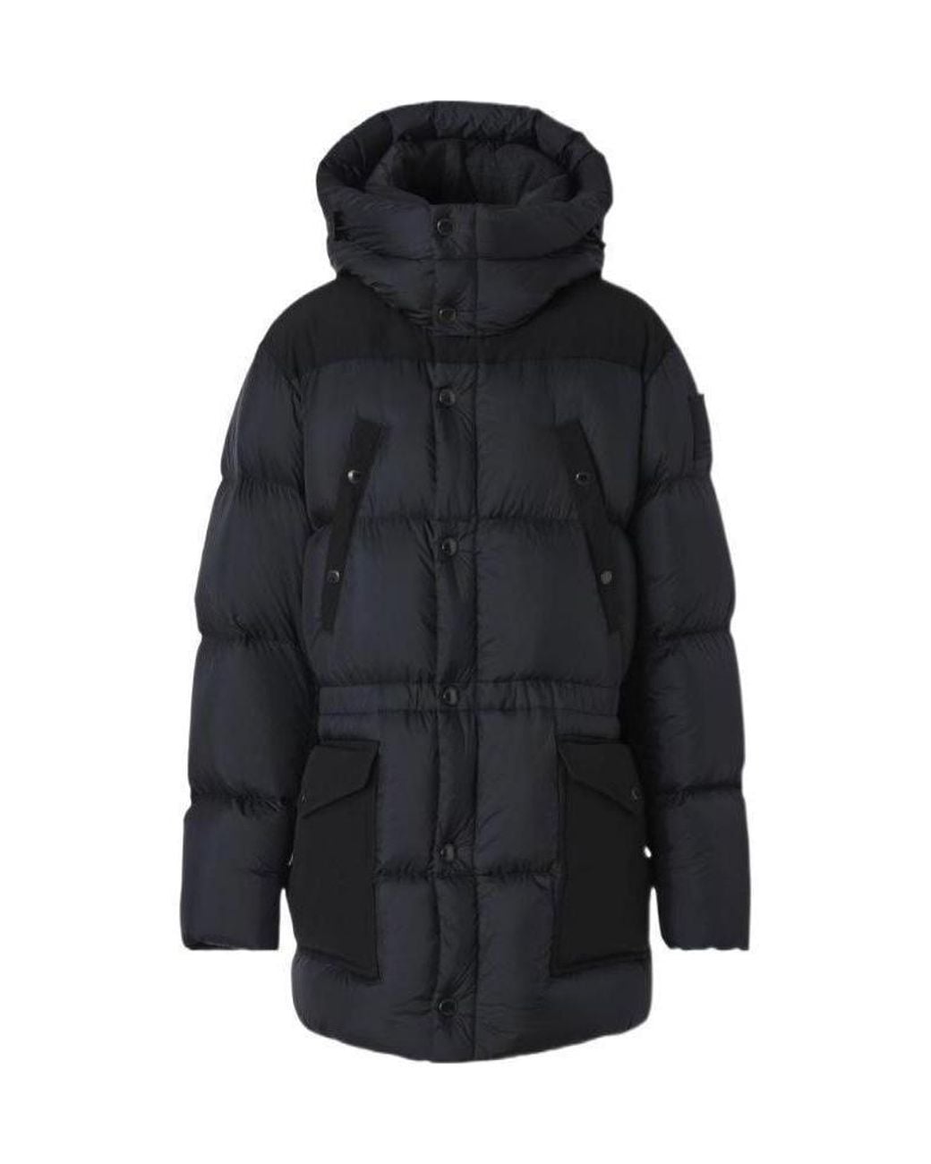 Burberry Blue Logo Appliqué Nylon Puffer Coat for men
