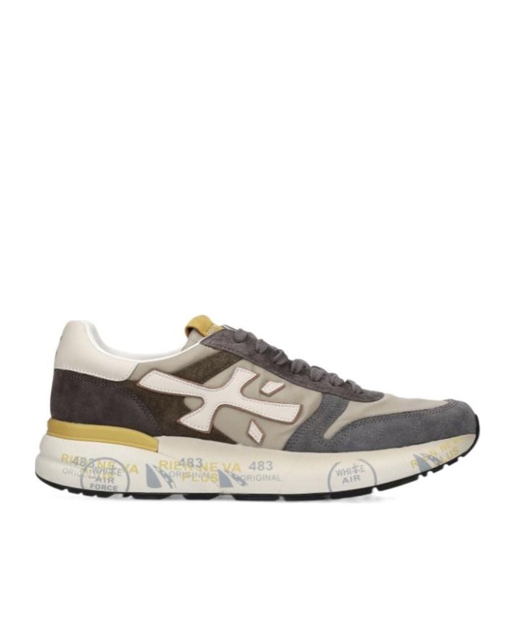 Premiata Gray Round-Toe Sneakers for men