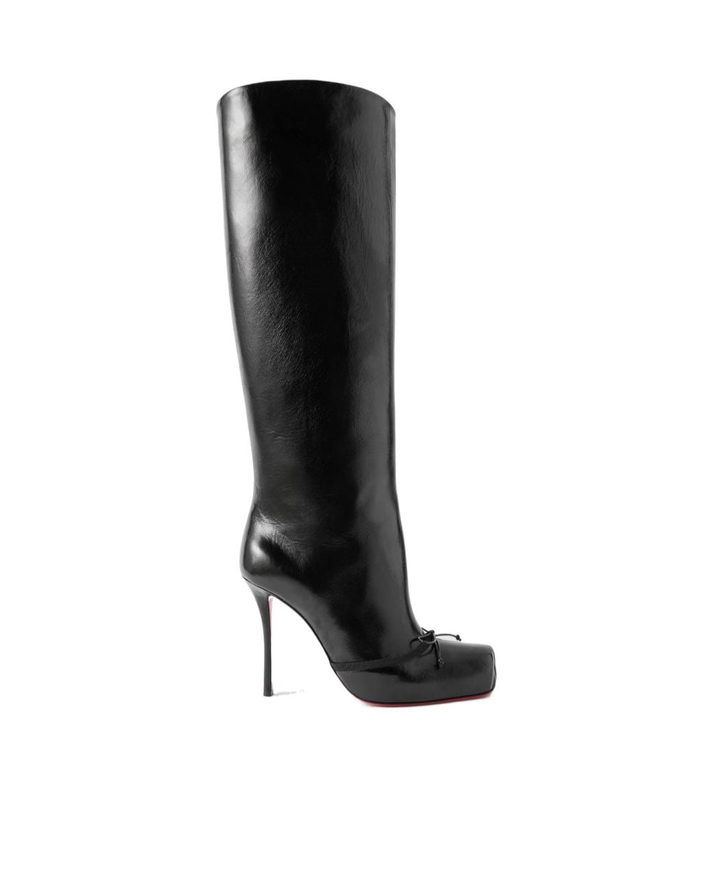Christian Louboutin Black Leather Knee Boots