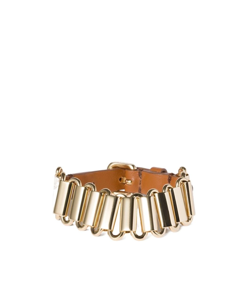 Miu Miu White Metal And Leather Bracelet