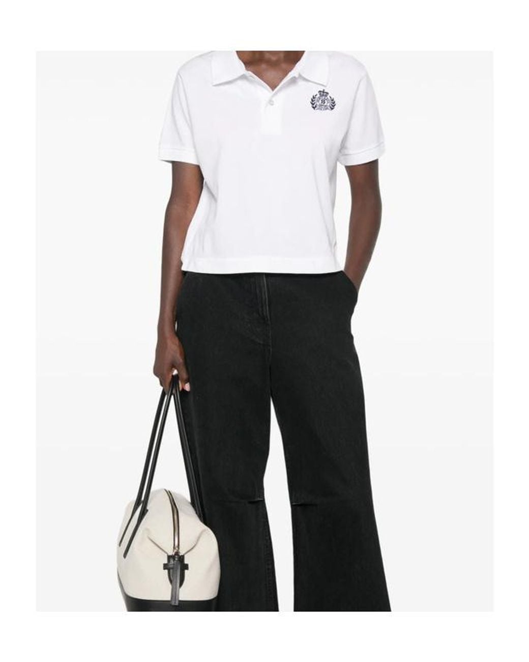 Sporty & Rich White Short-Sleeved Polo Shirt