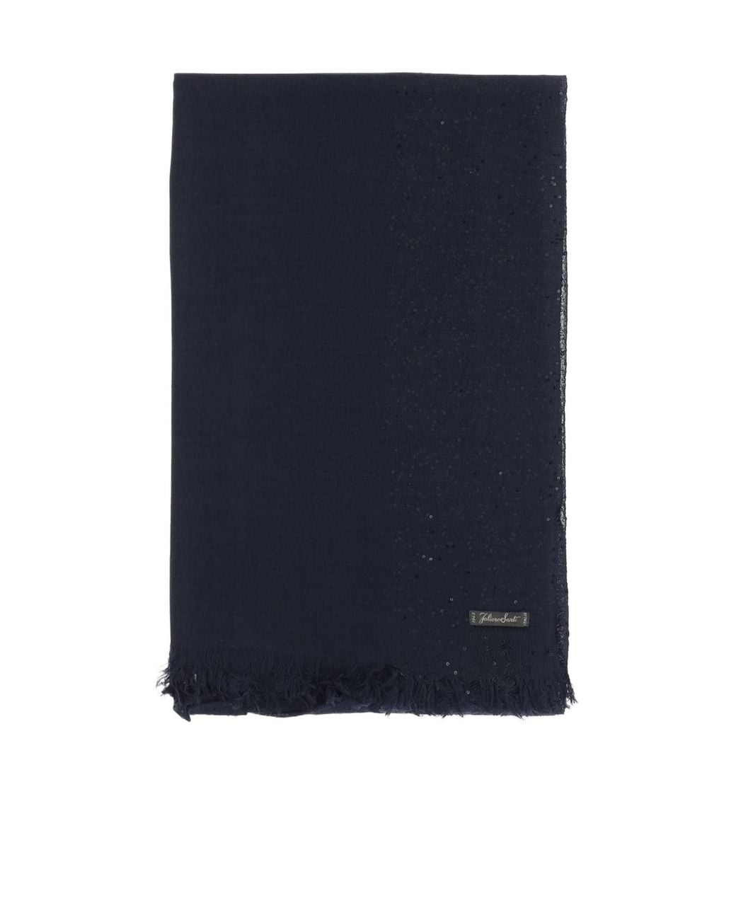 Faliero Sarti Blue Rectangular Sequin Scarf