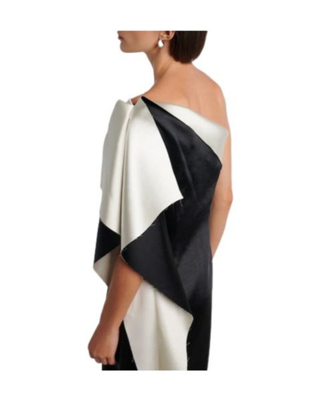 Rohe Black Oneshoulder Satin Dress