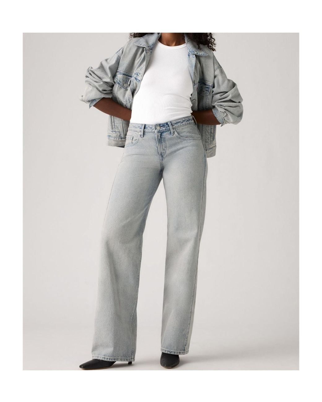 Levi's Gray Logo-Patch Jeans