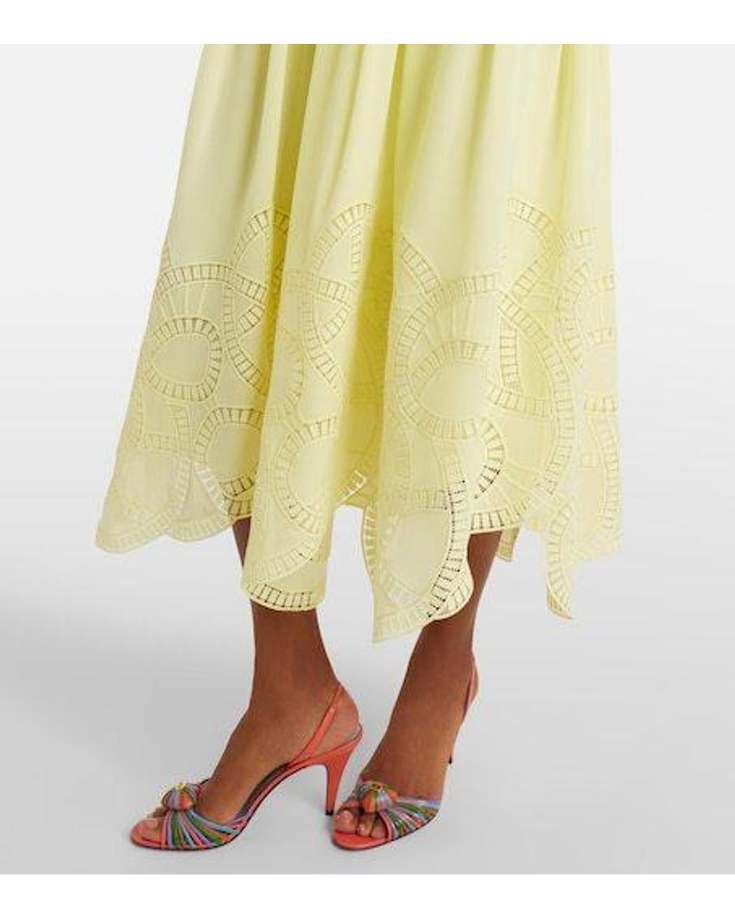 Elie Saab Yellow Halterneck Silk-Blend Midi Dress