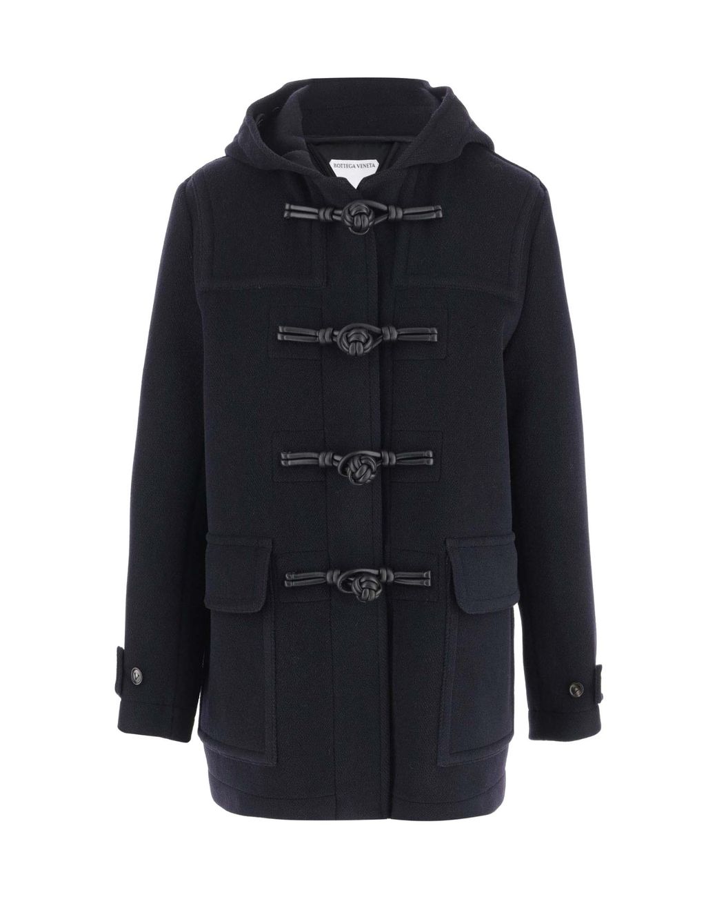 Bottega Veneta Blue Hooded Duffle Coat