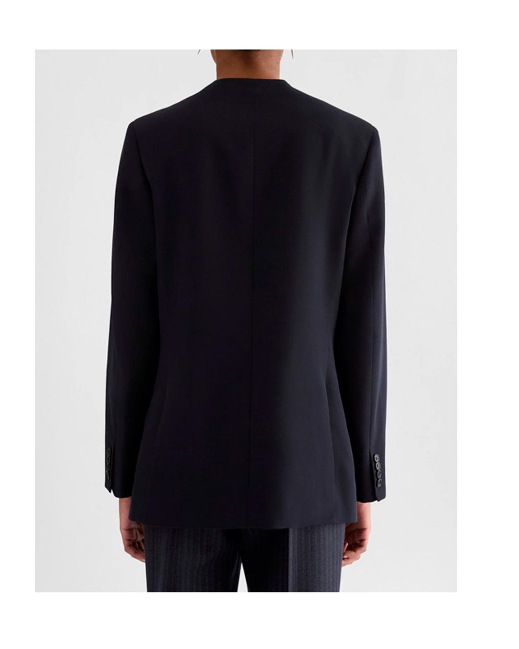 Jil Sander Black Collarless Single-Breasted Blazer