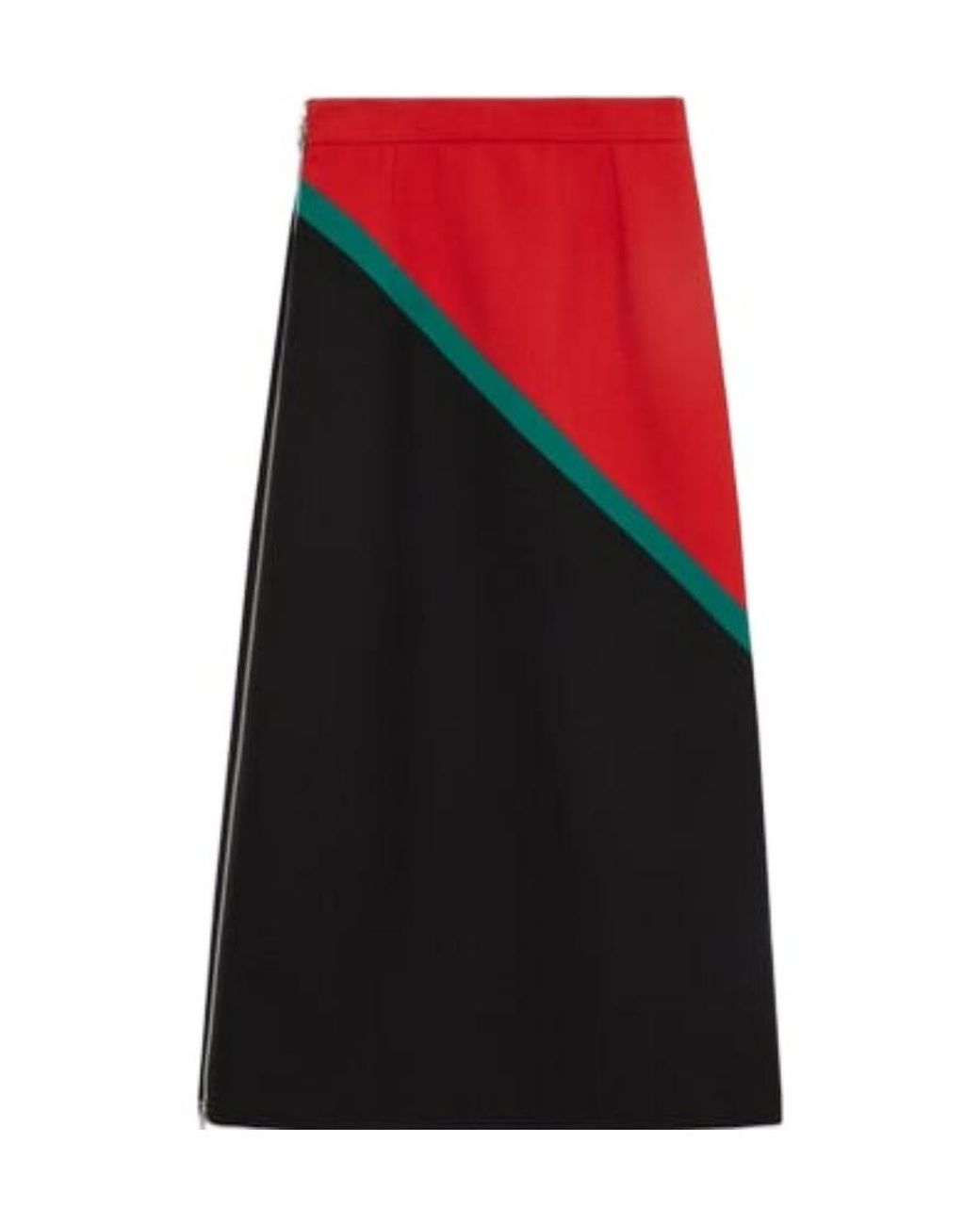 Gucci Black Color Blocked A-Line Midi Skirt
