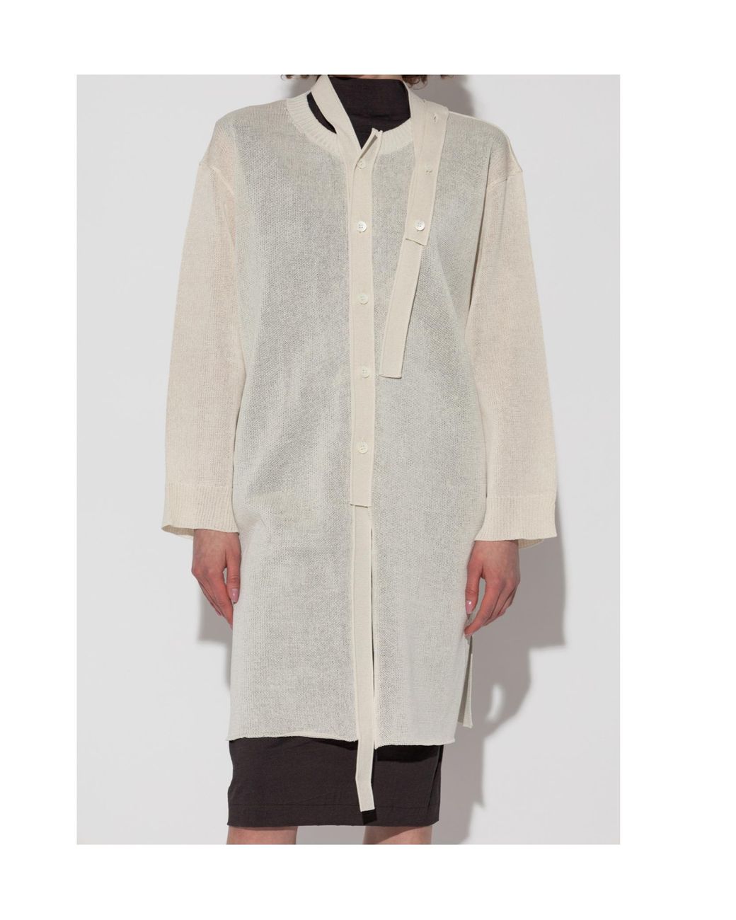 Issey Miyake White Cotton Cardigan
