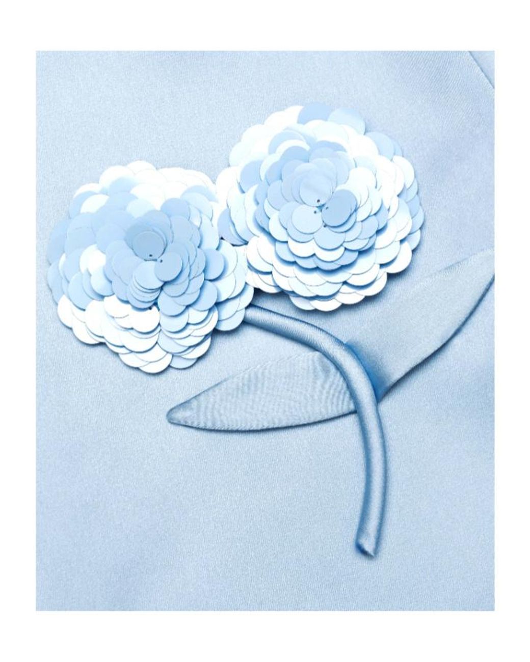 Self-Portrait Blue Floral Appliqué Mini Skirt