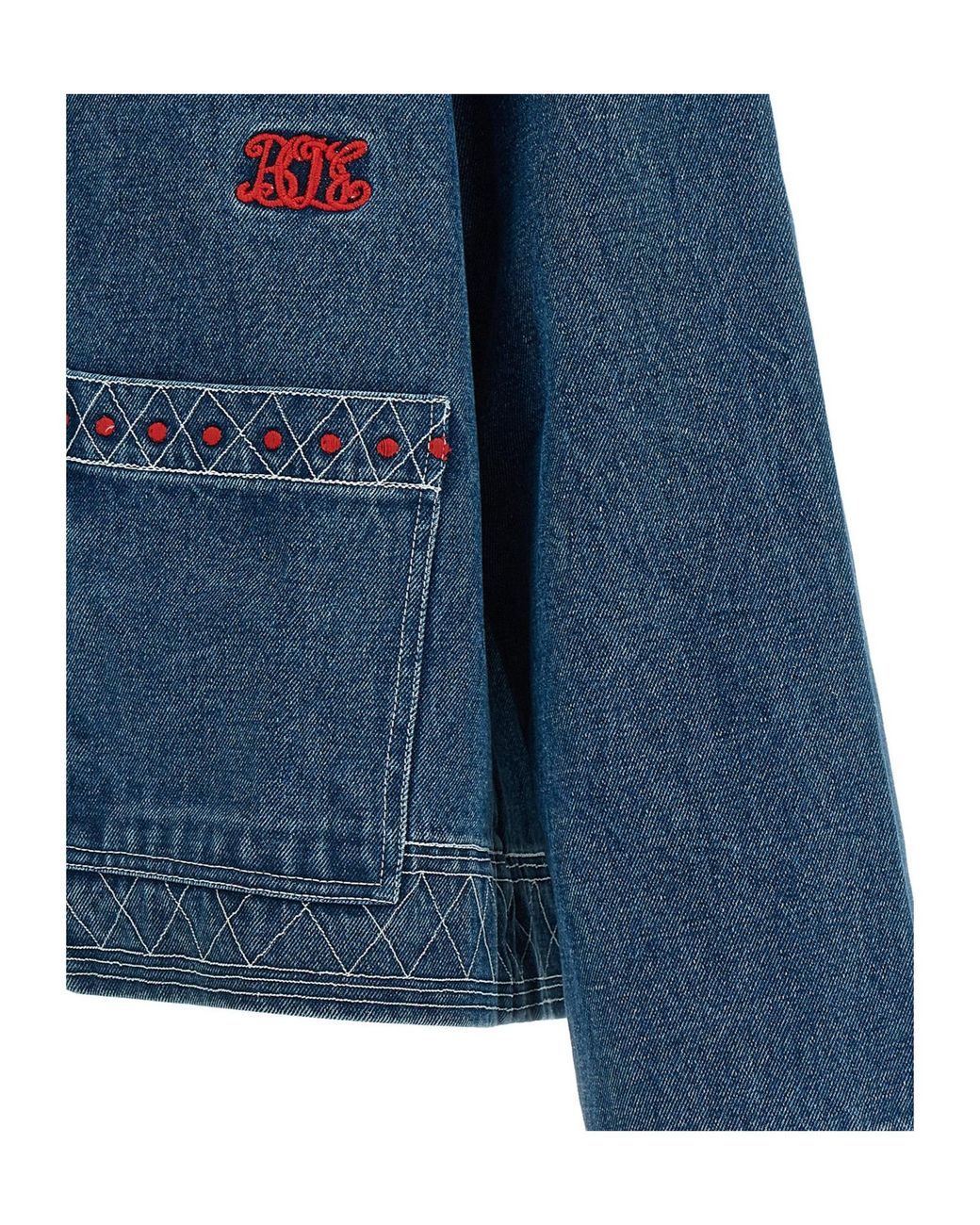 Bode Blue Embroidered Denim Jacket for men