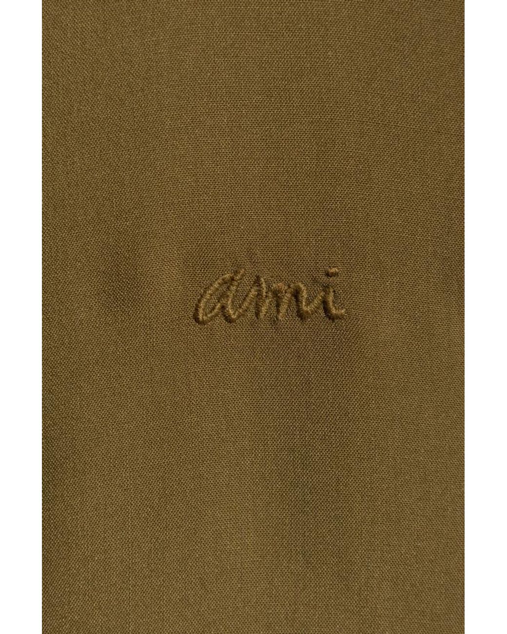 AMI Green Long Sleeve Buttoned Shirt for men