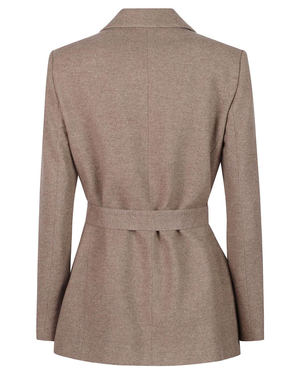 Peserico Brown Long-Sleeved Belted Blazer