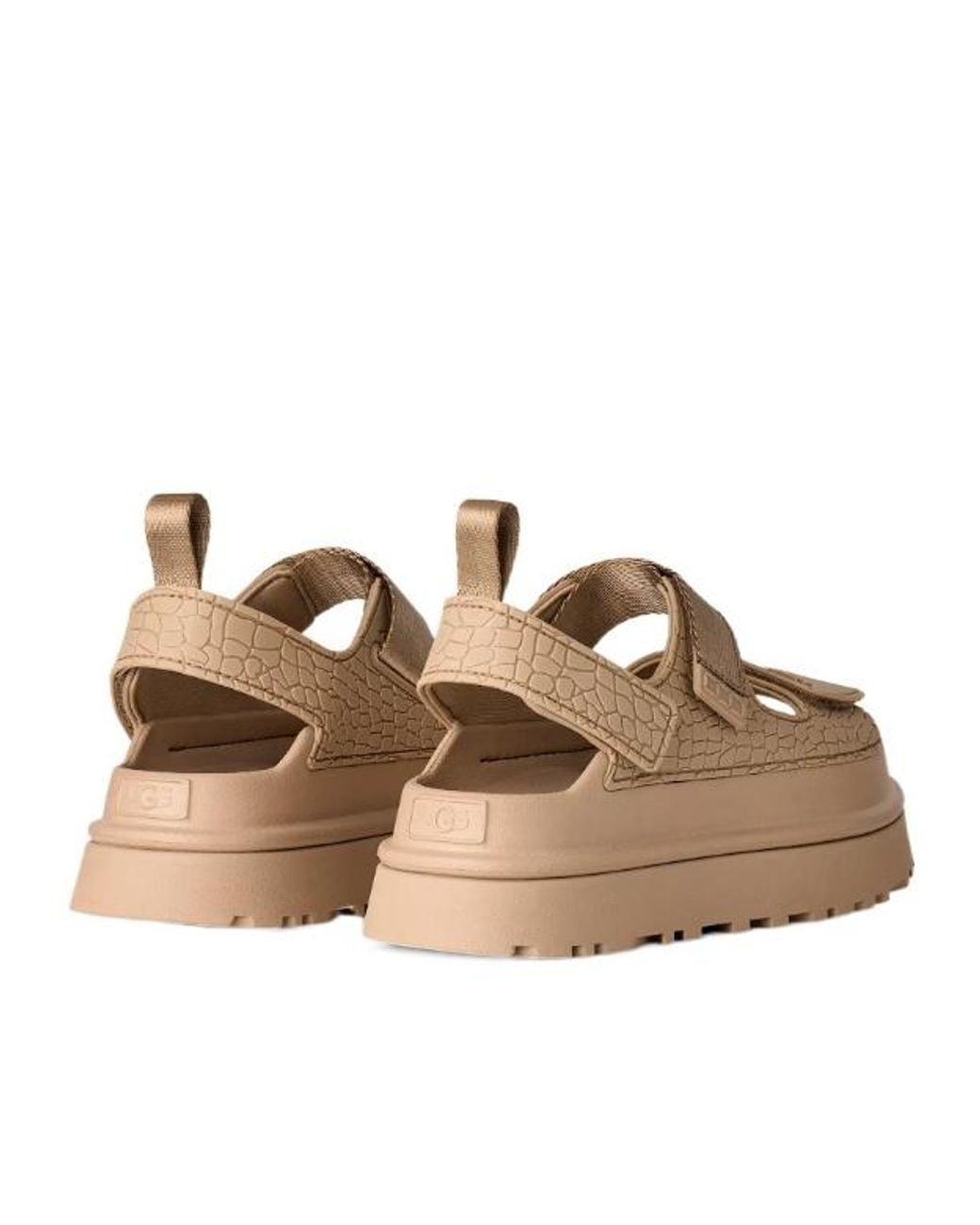 Ugg Brown Goldenglow Embossed Sandals