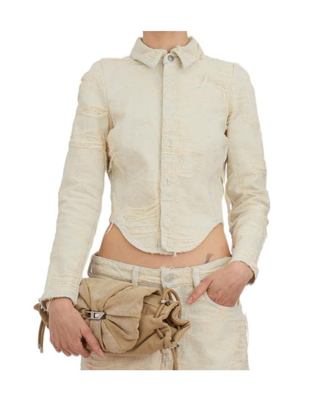 DIESEL Natural De-Madeline-Fsg Jacquard Denim Shirt