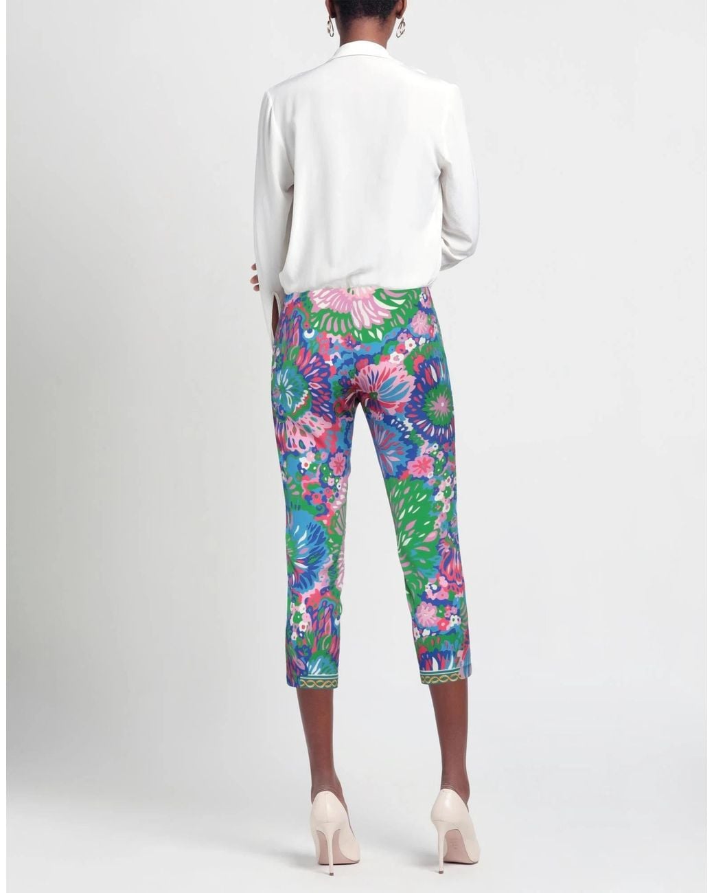 Dolce & Gabbana Blue Printed Stretch Casual Pants