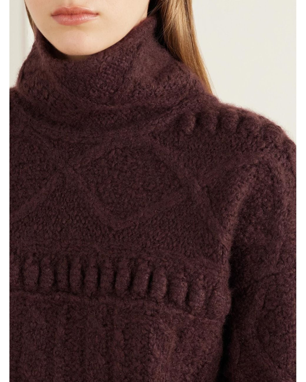 Guest In Residence Purple Knitted Turtleneck Sweater