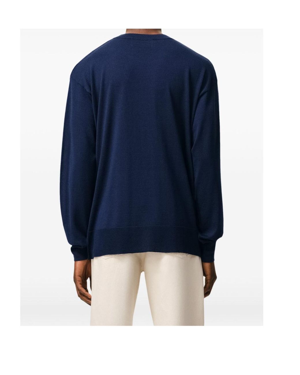 AMI Blue Round-Neck Knitwear for men