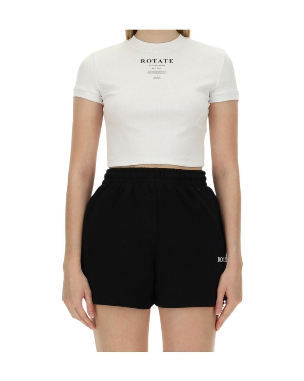 ROTATE BIRGER CHRISTENSEN Black Logo Short-Sleeved T-Shirt