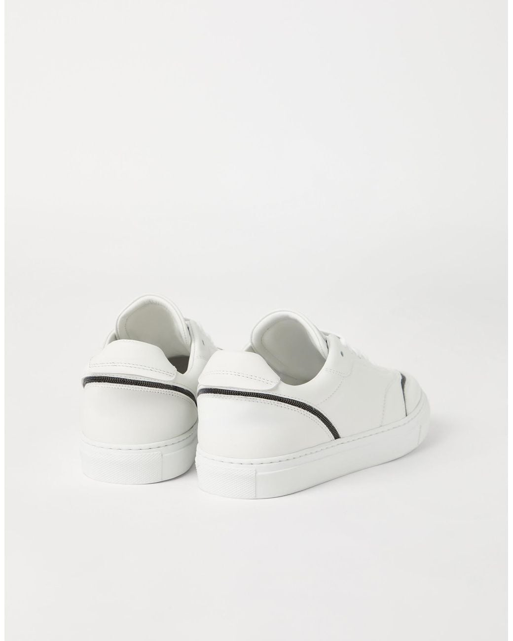 Brunello Cucinelli White Monili-Chain Sneakers