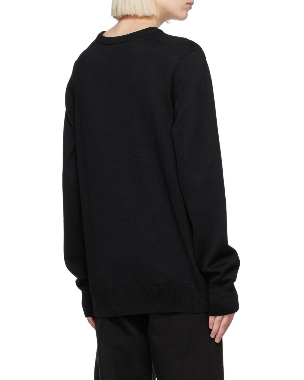 Maison Kitsuné Blue Fox-Patch Crew-Neck Jumper for men