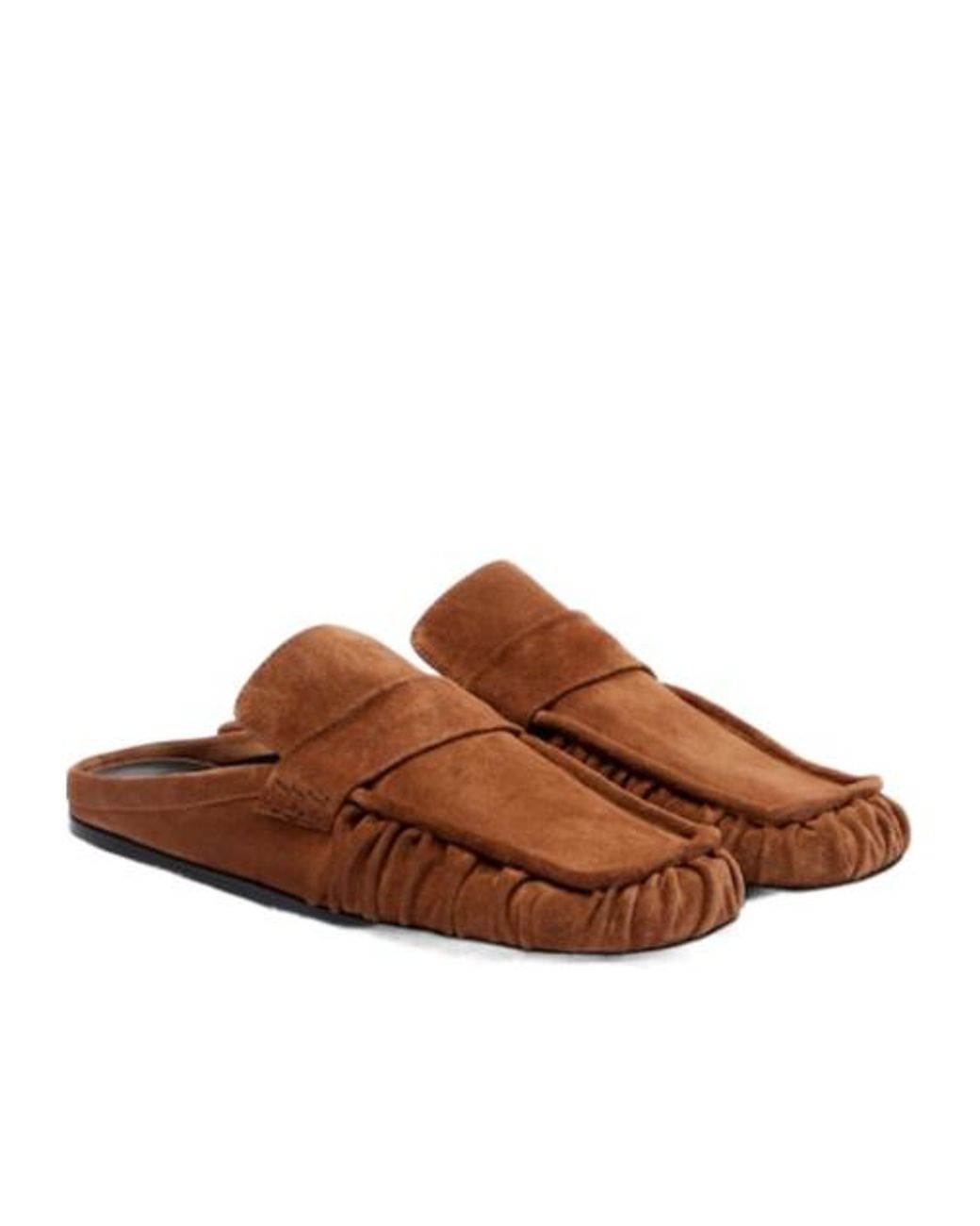 Jil Sander Brown Sabot Suede Mules
