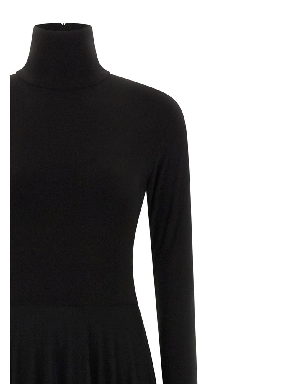Norma Kamali Black Long Sleeve Turtleneck Dress