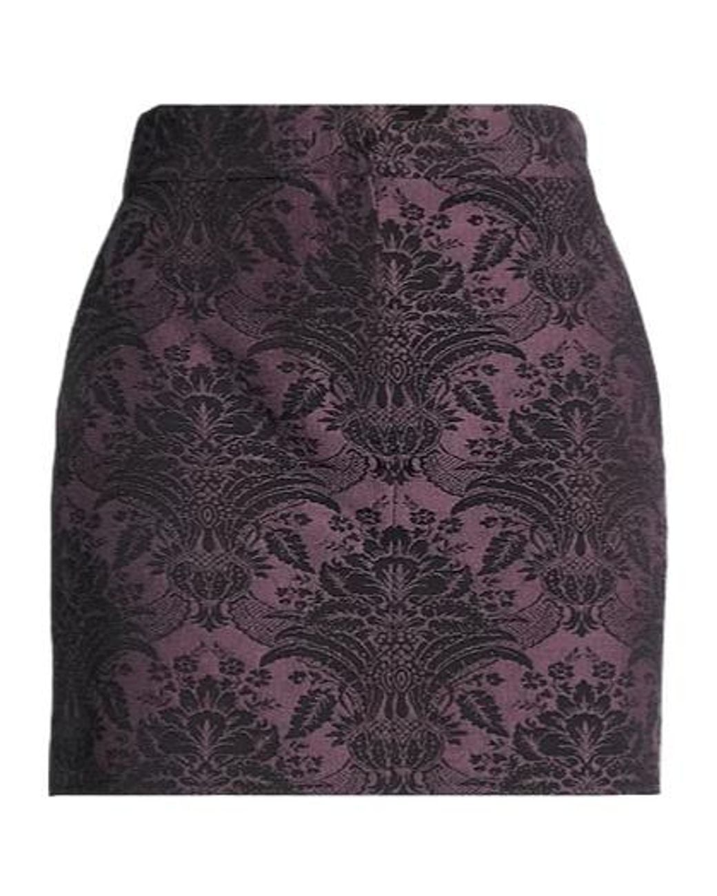 Max Mara Purple Two-Tone Jacquard Mini Skirt