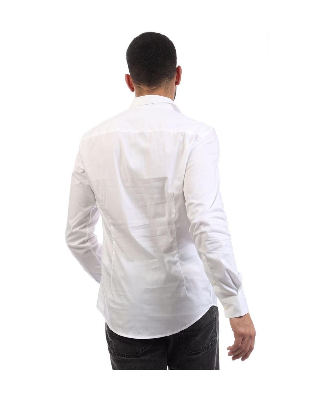Emporio Armani White Solidcolor Longsleeve Shirt for men