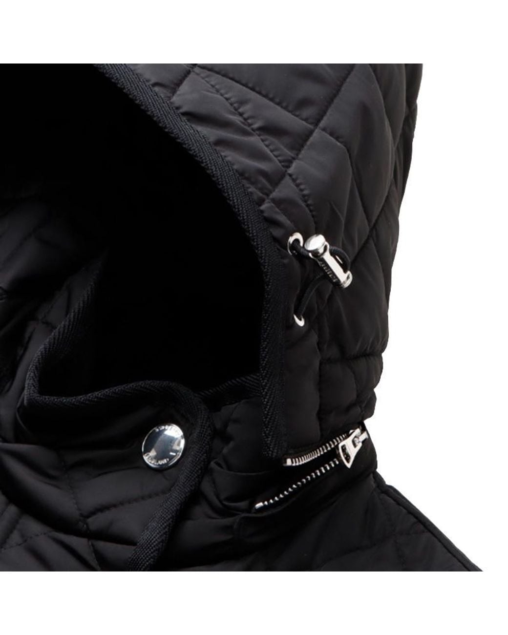 Burberry Black Diamond-Quilted Drawstring Waist Hooded Jacket