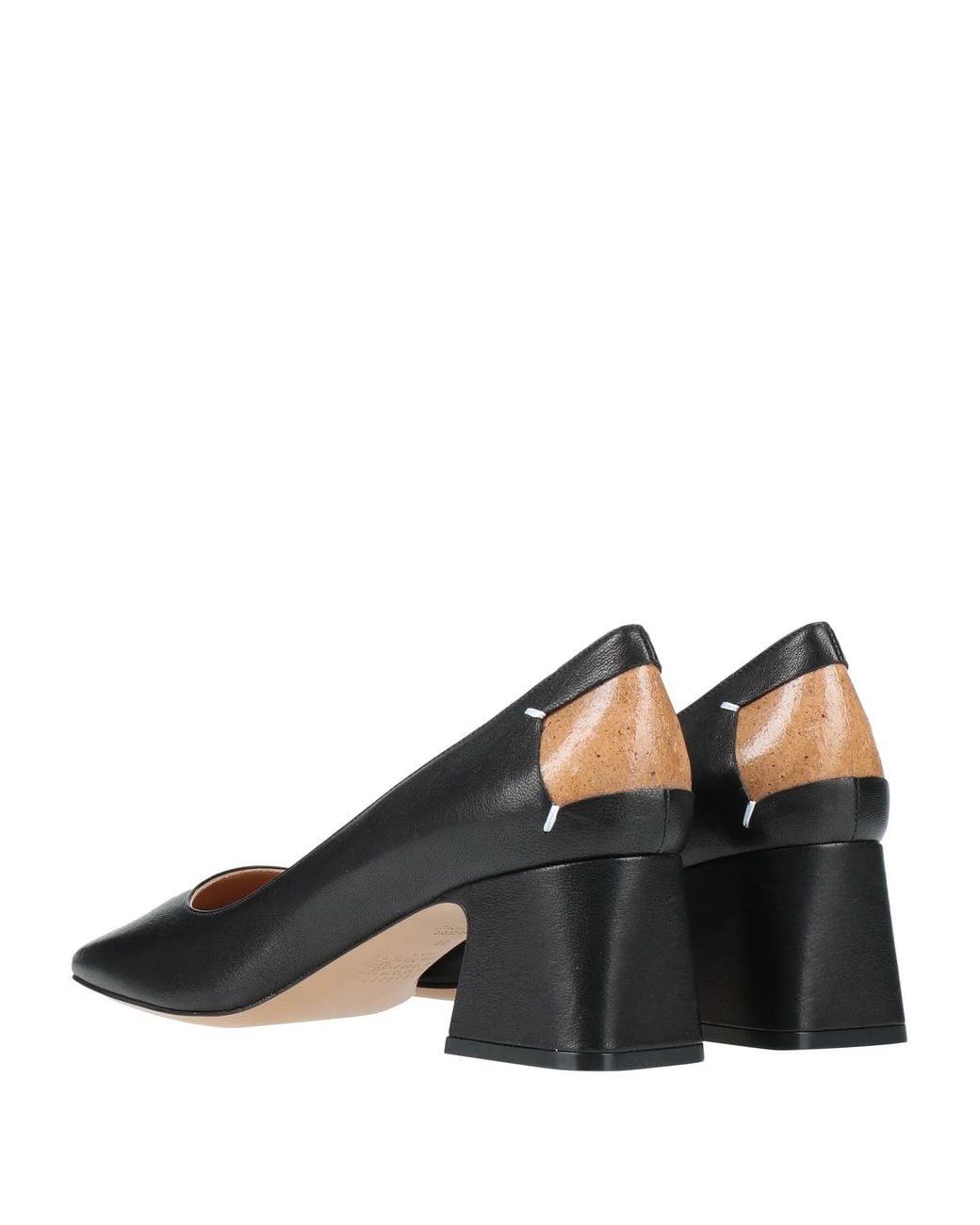 Maison Margiela Brown Two-Tone Square Toe Block Heel High Heels