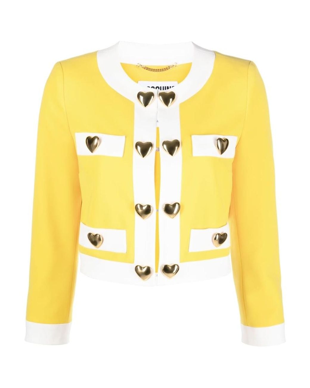 Moschino Metallic Round-Collar Casual Jacket