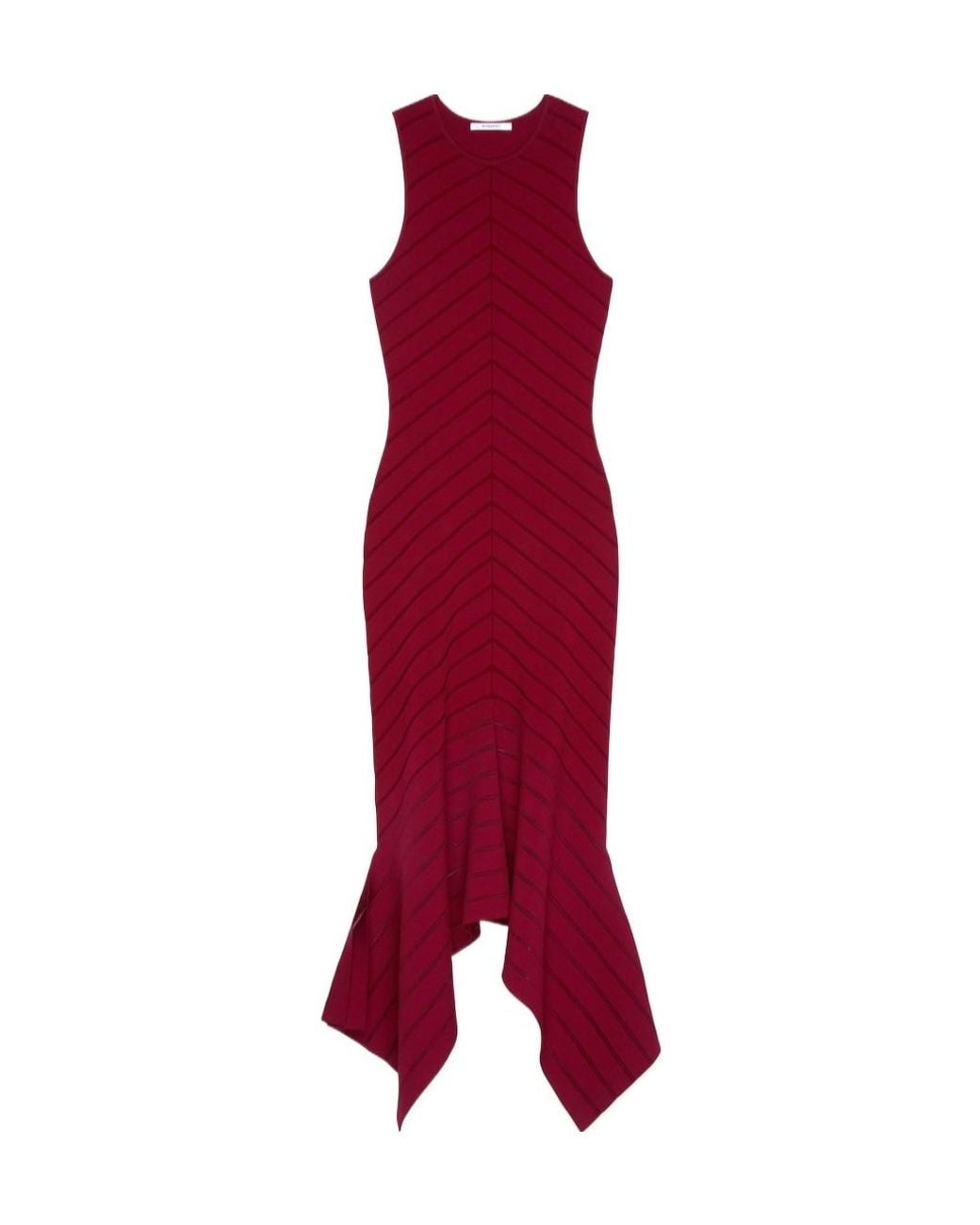 Givenchy Red Herringbone Knit Maxi Skirt