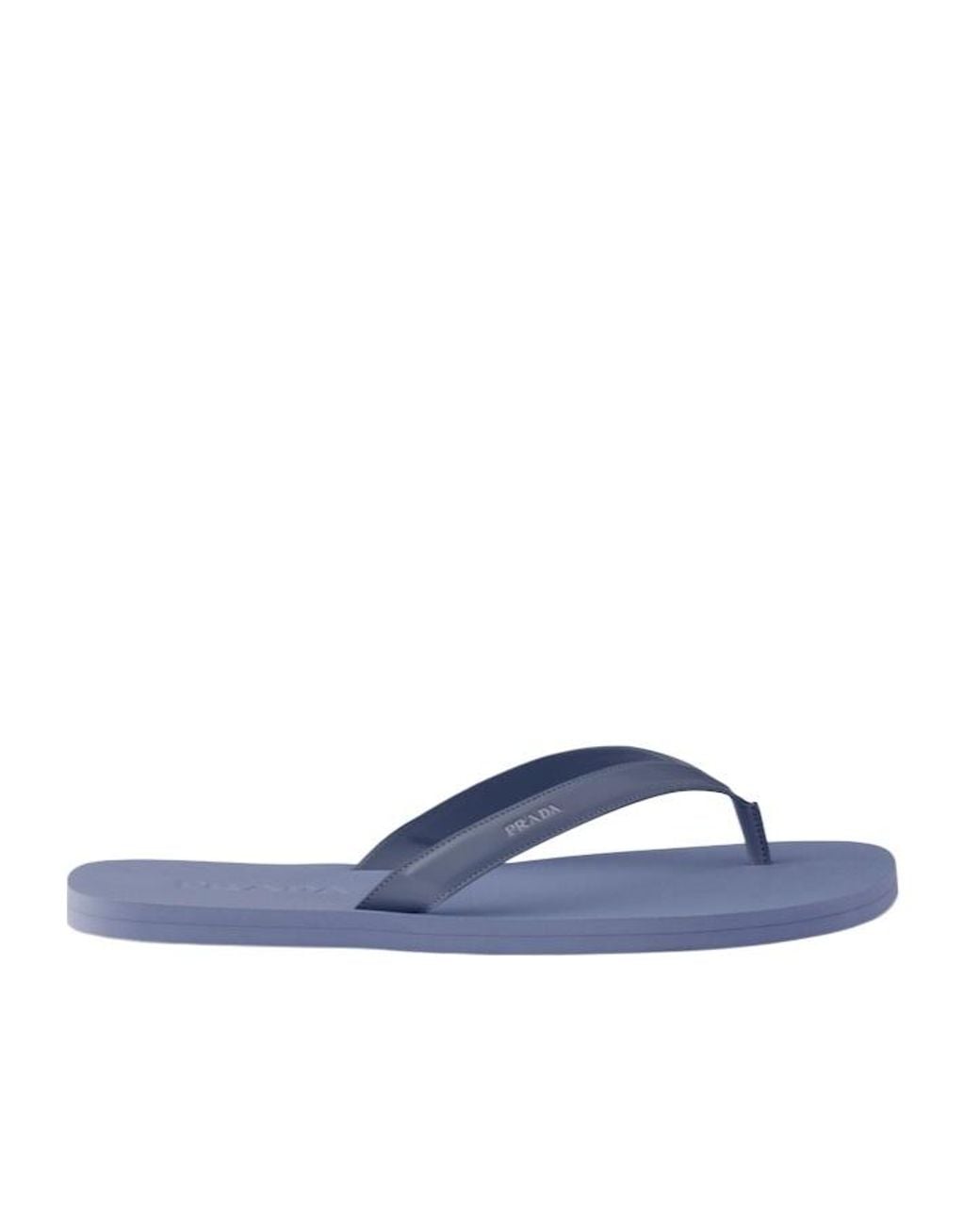 Prada Blue Logo-Detailed Flip Flops for men