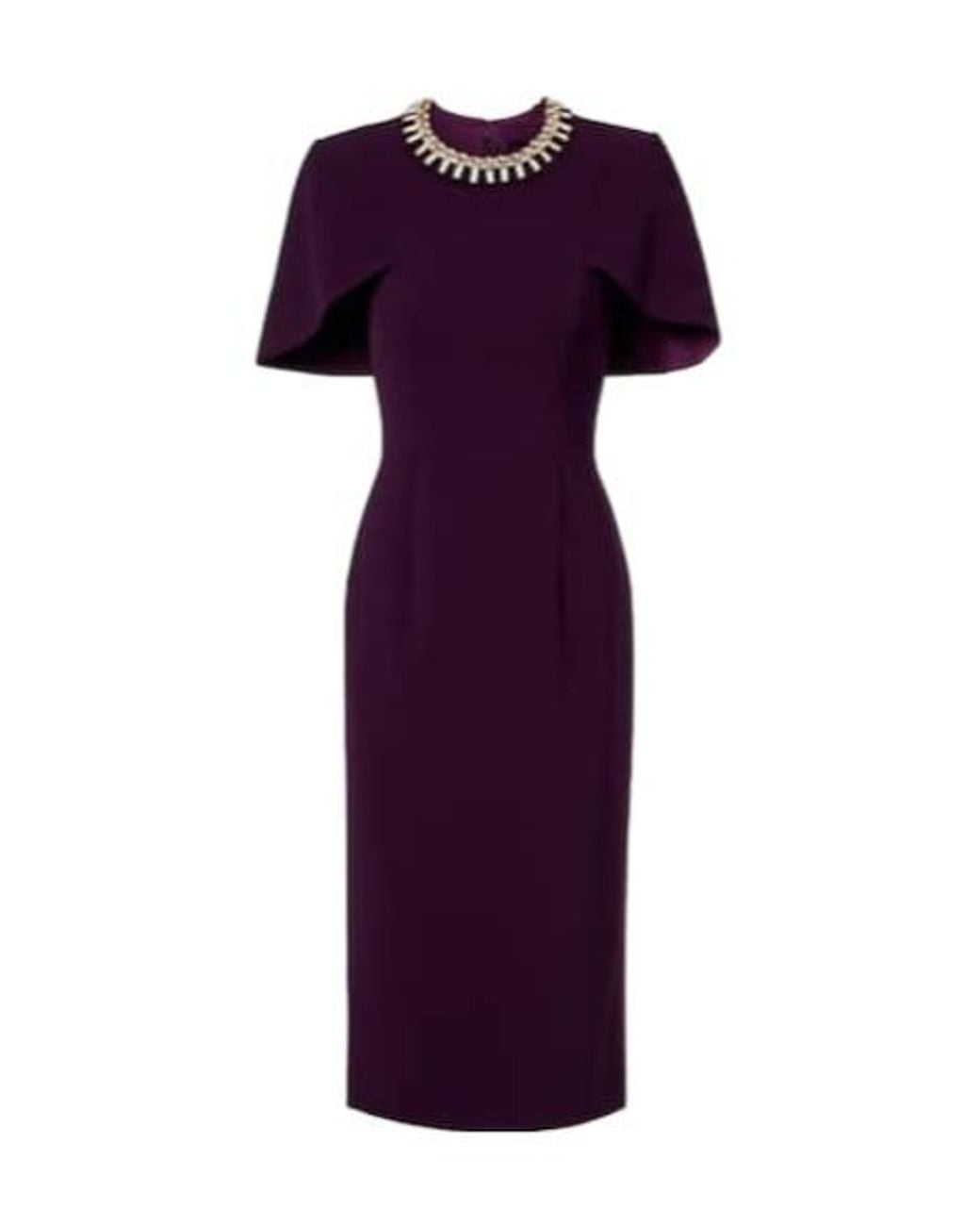 Jenny Packham Purple Thalia Crystal-Embellished Midi Dress
