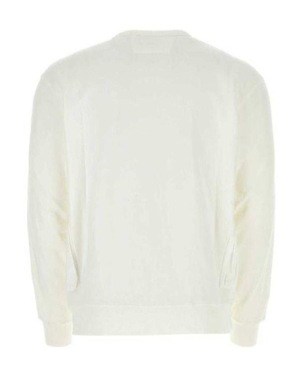 C P Company White Flap-Pockets Cotton Sweatshirt for men