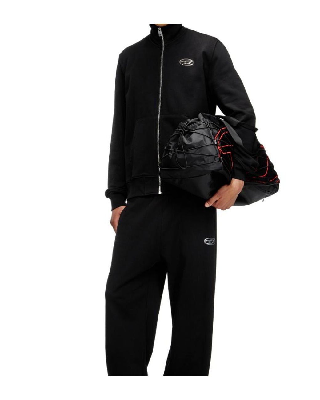 DIESEL Black Tech-D Drawstring-Detail Duffle Bag for men