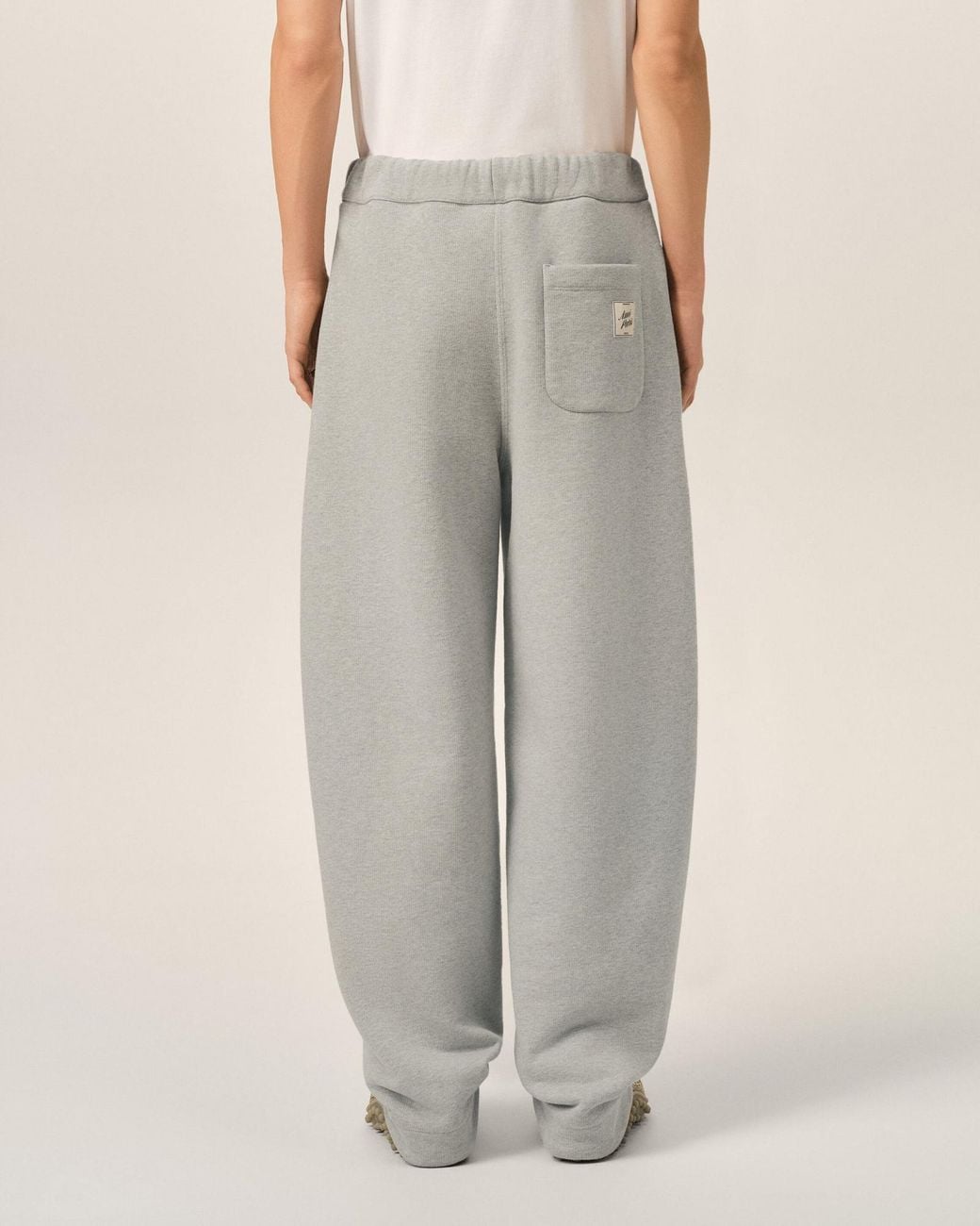 AMI Gray Logo Detailed Drawstring Track Pants for men