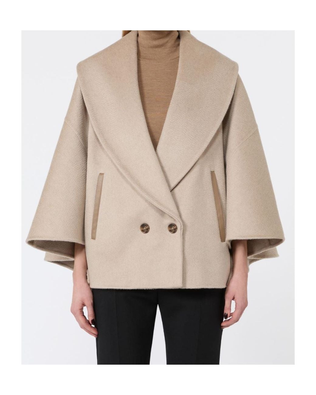 Max Mara Natural Double Breasted Cape